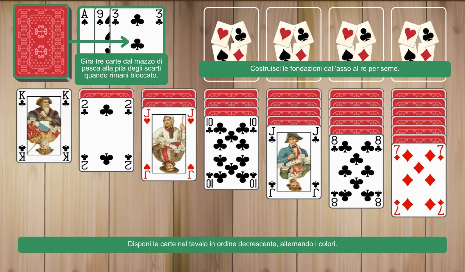 Configurazione del Solitario a 3 carte